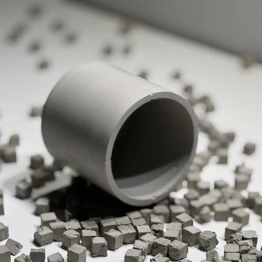 Hand-cast concrete container for candles or decor