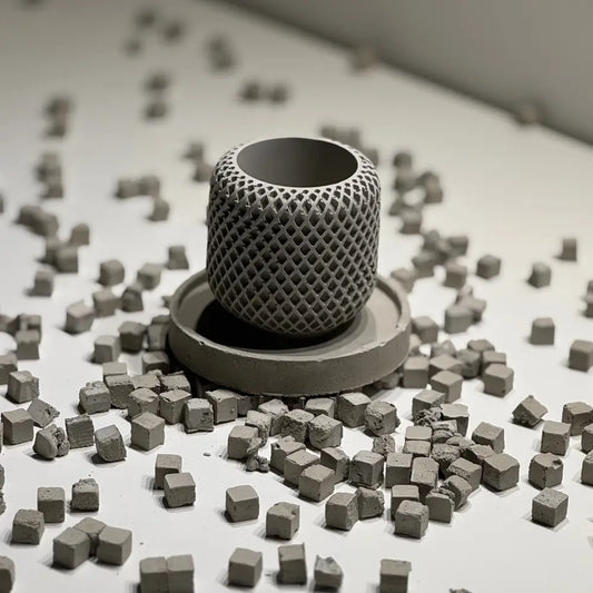 Minimalist circular concrete base for home decor